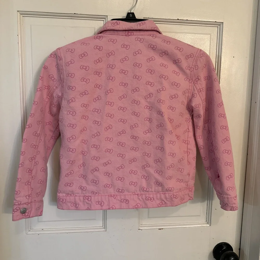 Hello Kitty Girls Pink Denim Jacket Size 7/8